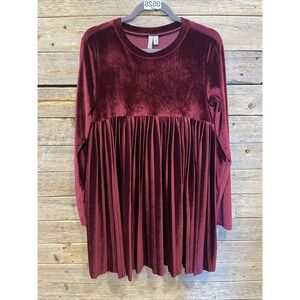 ASOS Women's Red Velvet Fit And Flare‎ Dress Size 8 Lone Sleeve